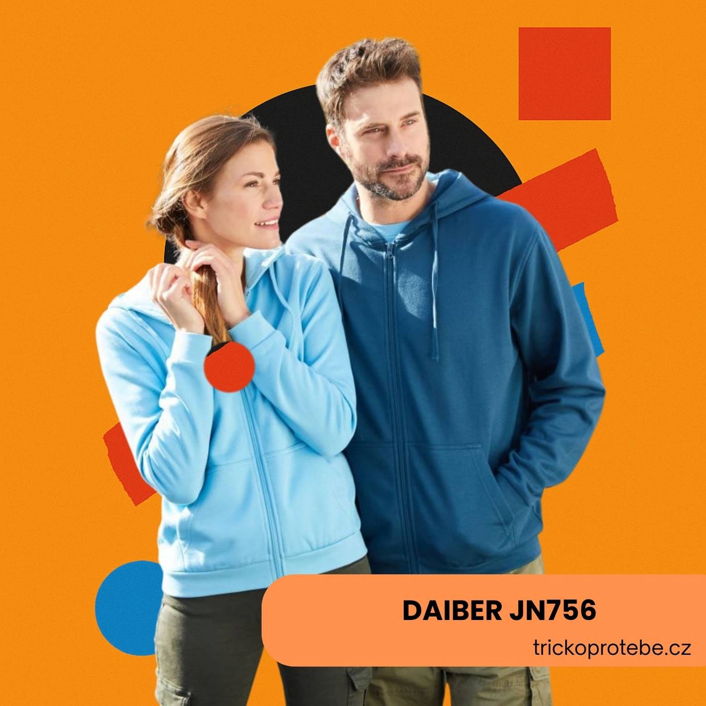 Pánská a dámská mikina na zip Daiber JN 756