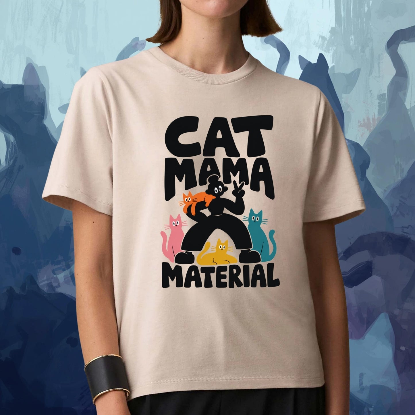 Pánské a dámské tričko Cat mama material