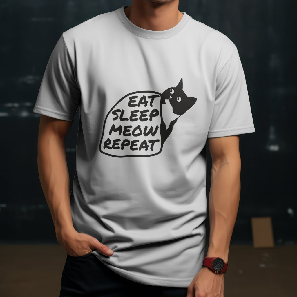 Pánské a dámské tričko Eat sleep meow.