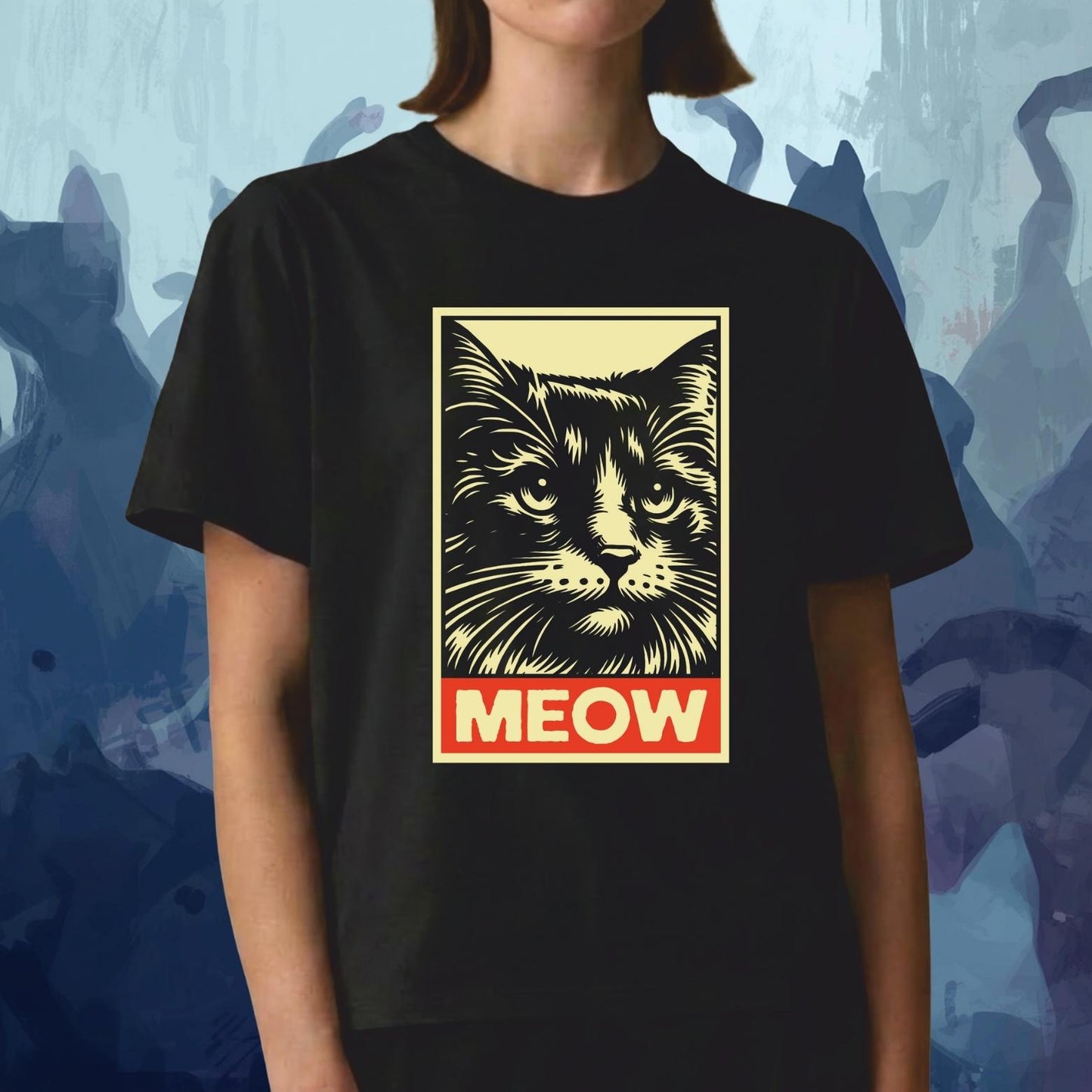 Pánské a dámské tričko Meow