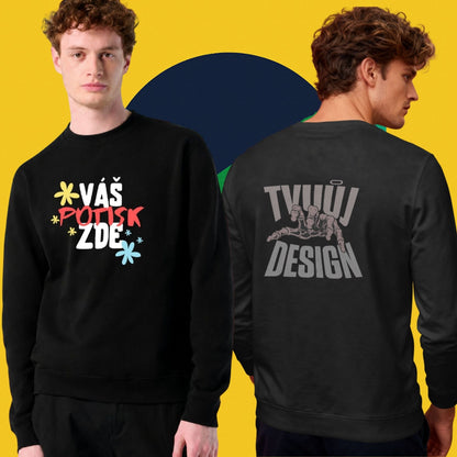 Unisex mikina s vlastním potiskem obou stran z udržitelné bio bavlny 350 g/m²